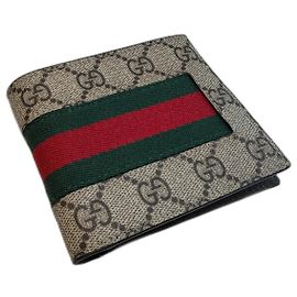 Gucci GG Supreme Wallet Brown Red Green