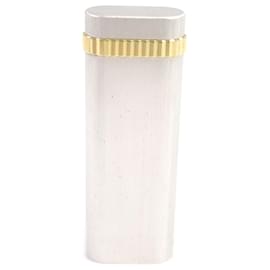 Cartier-Cartier Silver Gold Oval Gas Lighter-Silvery