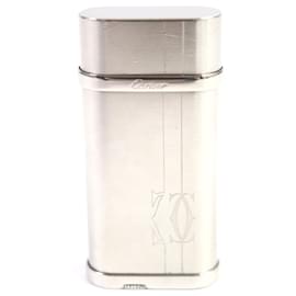Cartier-Cartier Oval Godron Logo Roller Gas Lighter Silver-Silvery