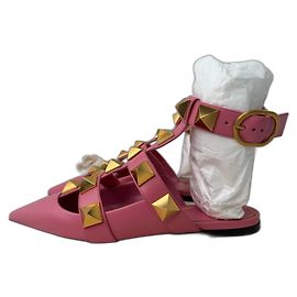 Valentino Garavani Ballerine con Stud Romano Rosa Gold hardware