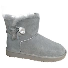 Bottines Ugg Bailey Button Bling Gris Daim de Cerf Gris