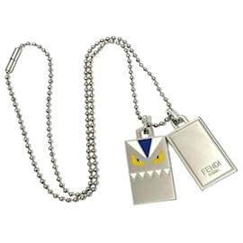 Fendi-FENDI Men's Necklace with Bugs Monster Pendant-Other