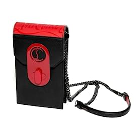 Christian Louboutin-Pochette pour smartphone à bandoulière Christian Louboutin pour femmes-Noir
