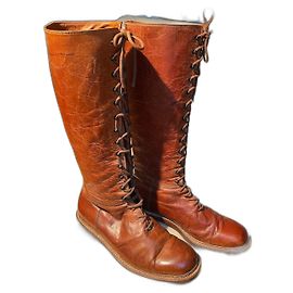 Jil Sander Leder Schnürstiefel Hellbraun Hellbraun