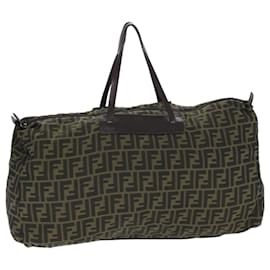Fendi-FENDI Zucca Canvas Boston Bag Brown Auth ki4919-Brown