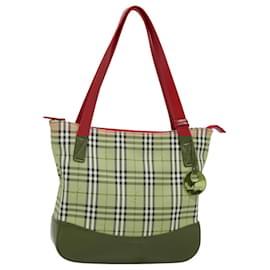 Autre Marque-Burberrys Nova Check Tote Bag Canvas Leather Beige Gold Auth 88205-Beige,Golden