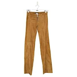 Plein Sud Pantalon en cuir Camel