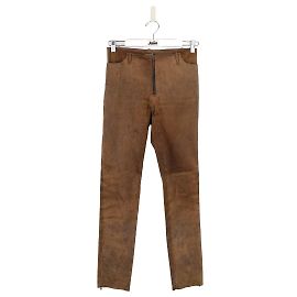 Plein Sud Slim leather pants Beige