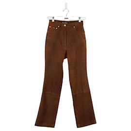 Autre Marque-Straight leather pants-Brown