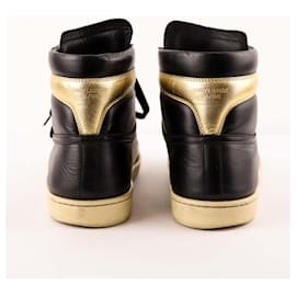 Saint Laurent-High leather sneakers-Black