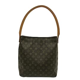 Louis Vuitton-LOUIS VUITTON Looping Monogram Shoulder Bag M51145 Brown Monogram Canvas-Brown