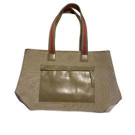 Bolsa Tote Olive com Alça Web Gucci Bege