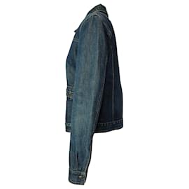 Fendi-Fendi Vintage Zipped Jacket in Blue Cotton Denim-Blue