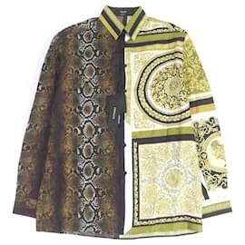 Versace-Versace Silk Baroque Medusa Python Shirt-Multiple colors