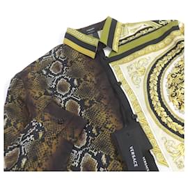 Versace-Versace Silk Baroque Medusa Python Shirt-Multiple colors