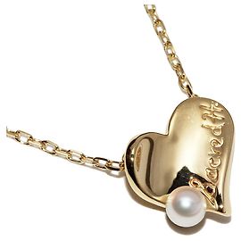 Collar Péndulo Sagrado Corazón Mikimoto K18YG Perla Bebé Dorado
