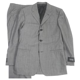 Versace-Versace Wool Suit Gray 46 Men-Brown