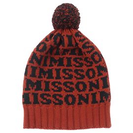 Autre Marque Missoni Wool Logo Knit Hat Brown Black Other