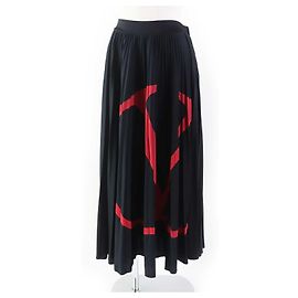 Jupe plissée V Logo Valentino noire M Noir