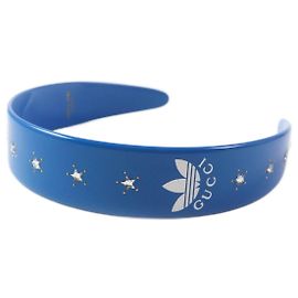 Gucci Star Studded Trefoil Headband Hair Accessory Blue