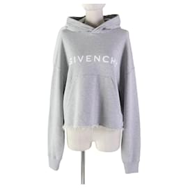 Givenchy-Givenchy Cotton Logo Cropped Hoodie Sweatshirt-Brown