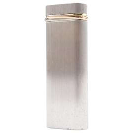 Cartier-Cartier Trinity Oval Gas Lighter Silver Gold-Silvery