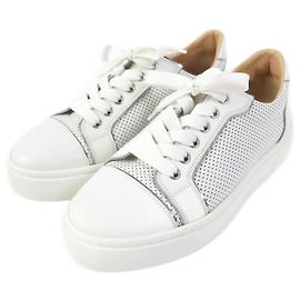 Christian Louboutin Fun Vieira perforierte Leder-Sneaker Weiß