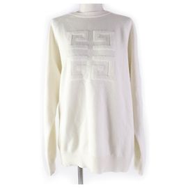 Givenchy Cashmere 4G Logo Strickpullover Elfenbein M Roh