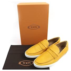 Tod's-Tod's Leather Moccasins Yellow Size 10-Yellow