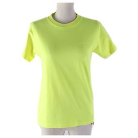 Camiseta de algodón con logo Balenciaga amarilla S Amarillo