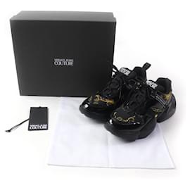 Versace-Versace Baroque Lace-up Sneakers Black Yellow-Other