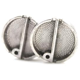 Autre Marque Dunhill Silver D Logo Circle Cufflinks Silvery