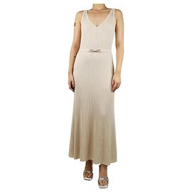 Gabriela Hearst Neutrales, geripptes, ärmelloses Midikleid - Größe M Andere