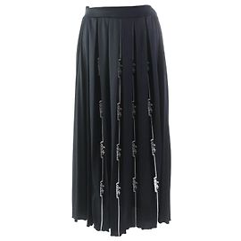 Jupe plissée Valentino Logo noire S Noir