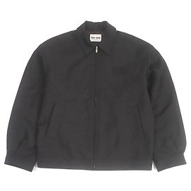 Miu Miu Mohair Wool Logo Zip Blouson Unisex Dark brown