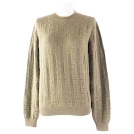 Hermès-Hermes Wool Loungewear Voyage H Ash Relief Knit-Khaki