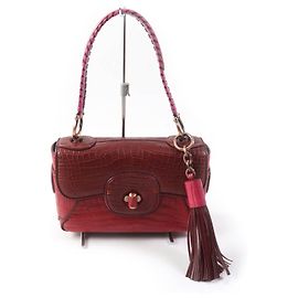 Autre Marque Bolso de Hombro Emma Cocodrilo Civinile con Encanto Roja
