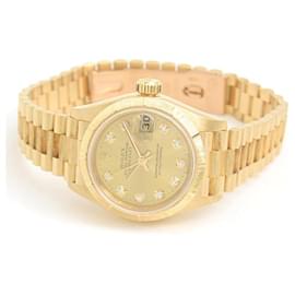 Rolex-Rolex Datejust 750YG Gold Dial 10P Diamond Automatic Watch-Golden