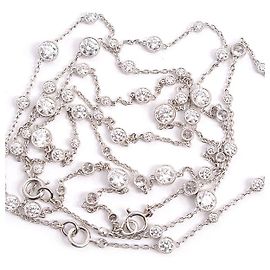 Autre Marque Gimel Milgrain Diamond Long Necklace PT950 PT850 Platinum Other