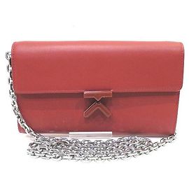 Kenzo Leather K-Chain Wallet Red