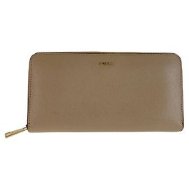 Cartera larga de cuero Furla Babylon 409369 Beige