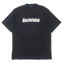 Camiseta oversized con estampado de logo Balenciaga Negra XXS Negro