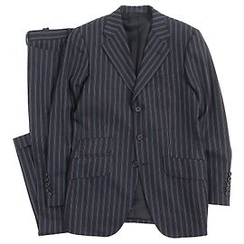 Paul Smith Wool Multicolor Striped Suit Black S Black