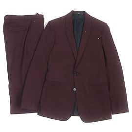 Berluti Wool Single Suit Bordeaux 44 Dark red