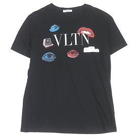 Camiseta de algodón Valentino Emilio Villalba negra M Negro