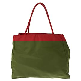 Prada-Prada Nylon Tessuto Logo Tote Bag-Red
