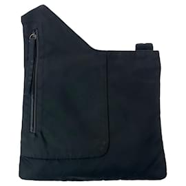 Prada-Prada Nylon Tessuto Triangle Logo Shoulder Bag-Black