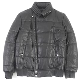Alexander Mcqueen-Alexander McQueen Lamb Leather Bomber Jacket Black-Black