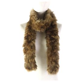 Fendi Sciarpa Lunga in Sable Russo Marrone Marrone