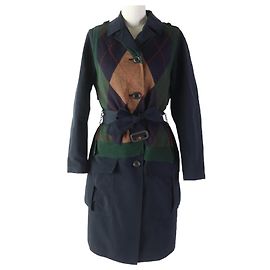 Autre Marque Gilet Argyle Colorato Sovrapposto Blu Marino Donna Blu navy